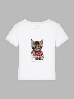 Christmas Cat Bio-Baumwoll T-Shirt Mary